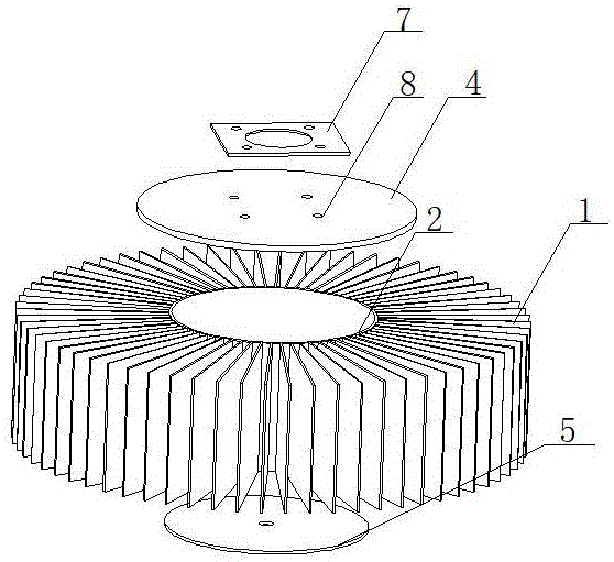 一種帶脈動熱板延展體的大功率LED照明相變散熱器